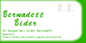 bernadett bider business card